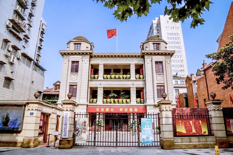 武汉中共中央机关旧址纪念馆外景-红砖西式建筑