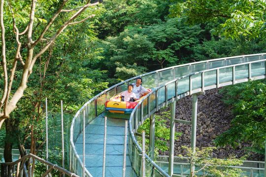 安徽岳西明堂山实景,高空栈道沿崖壁环绕主峰一周。